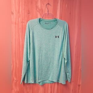Men's Under Armour Green Heathered Long Sleeve Shirt, Size XL